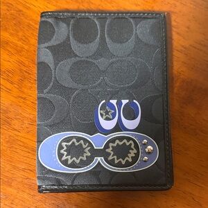 Coach Black and Purple Passport Cover